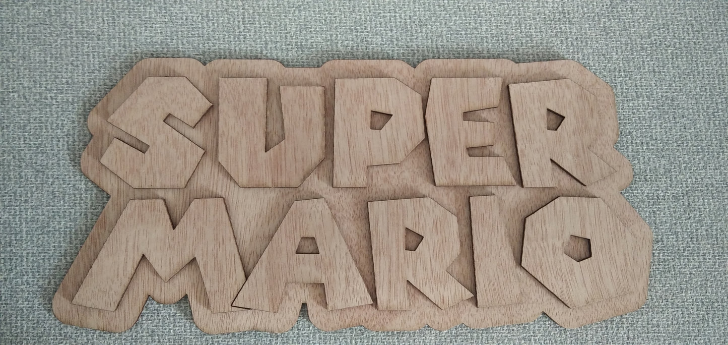 VECTOR LOGO DE SUPER MARIO EN 2 CAPAS - SVG - AI - DXF LBRN - 00009-A