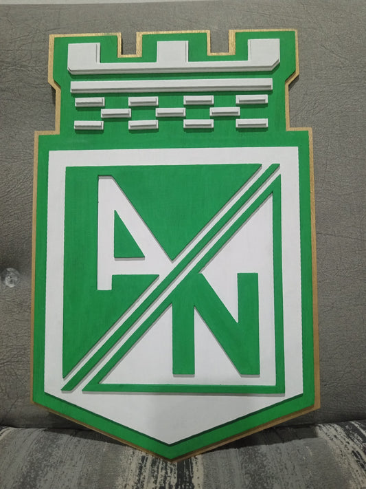 VECTOR DEL ESCUDO EN CAPAS DE ATLÉTICO NACIONAL - CORTE LÁSER - SVG - AI- DXF - LIGHTBURN